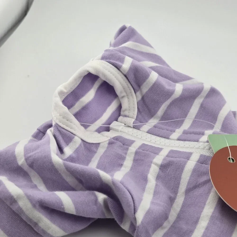 Kuoser Dog Surgical Recovery Suit Size XS Purple White Striped